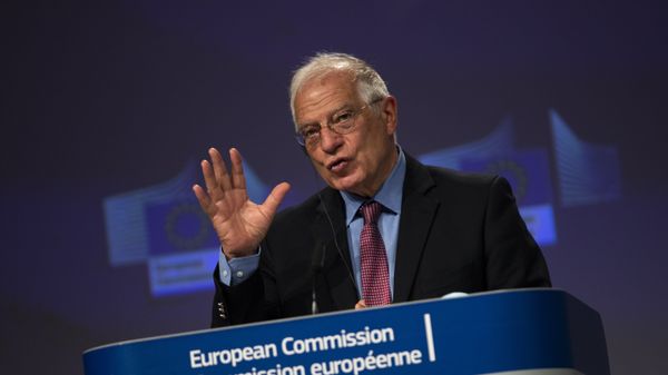 European Union foreign policy chief Josep Borrell addresses a joint online press conference with European Commissioner for Values and Transparency Vera Jourova following a weekly College of Commissioners meeting at EU headquarters in Brussels, Wednesday, June 10, 2020 - Sputnik International