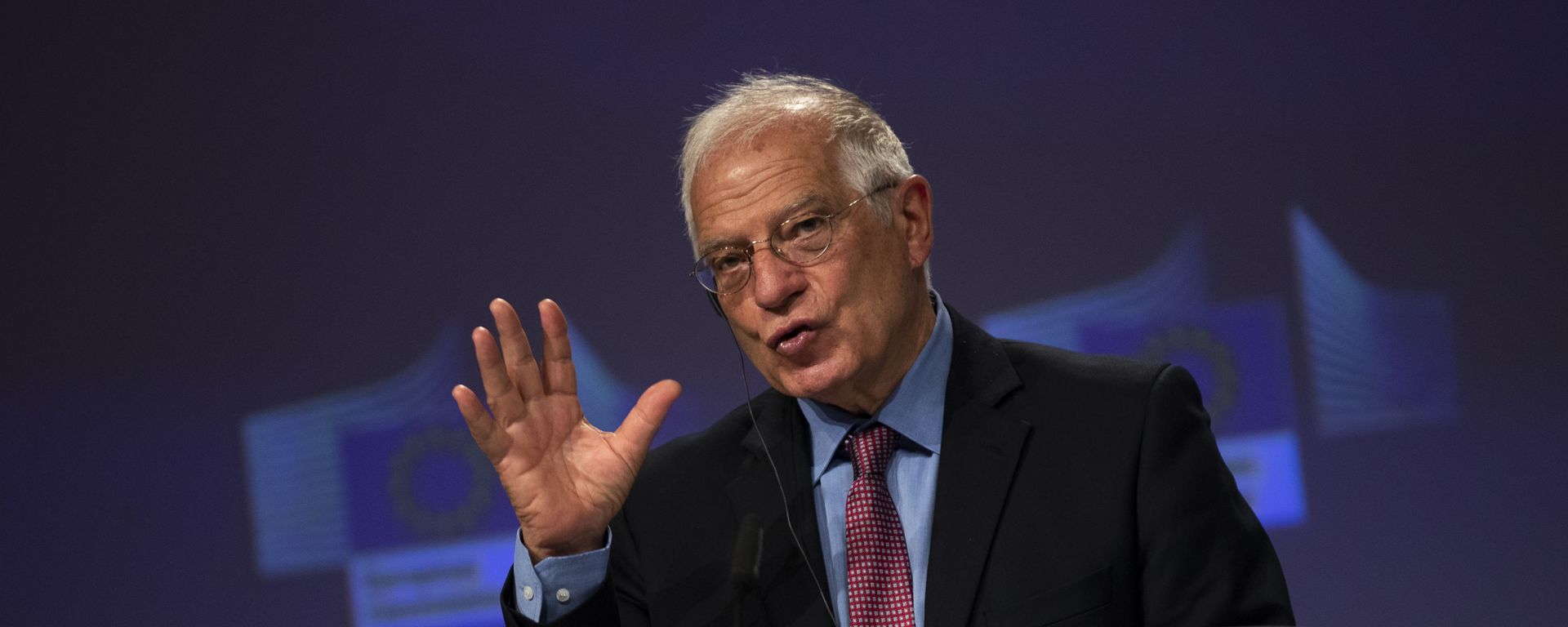 European Union foreign policy chief Josep Borrell addresses a joint online press conference with European Commissioner for Values and Transparency Vera Jourova following a weekly College of Commissioners meeting at EU headquarters in Brussels, Wednesday, June 10, 2020 European Union foreign policy chief Josep Borrell addresses a joint online press conference with European Commissioner for Values and Transparency Vera Jourova following a weekly College of Commissioners meeting at EU headquarters in Brussels, Wednesday, June 10, 2020 - Sputnik International, 1920, 15.12.2022
