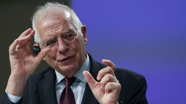 European Union foreign policy chief Josep Borrell addresses a video press conference at EU headquarters in Brussels, Tuesday, June 2, 2020 - Sputnik International