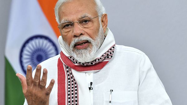 In this handout photo taken and released by Indian Press Information Bureau (PIB) on April 14, 2020, India's Prime Minister Narendra Modi addresses to the nation during a government-imposed nationwide lockdown as a preventive measure against the COVID-19 coronavirus, in New Delhi - Sputnik International
