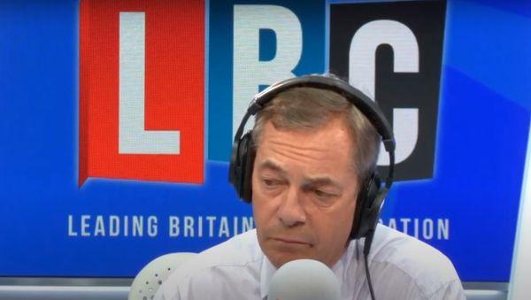 Nigel Farage owned by a caller on LBC Nigel Farage owned by a caller on LBC - Sputnik International