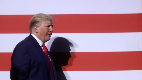 U.S. President Donald Trump arrives for a roundtable discussion with members of the faith community, law enforcement and small business at Gateway Church Dallas Campus in Dallas, Texas, U.S., June 11, 2020. - Sputnik International
