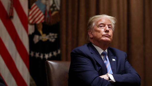 U.S. President Donald Trump listens during a roundtable discussion on America's seniors in the Cabinet Room at the White House in Washington, U.S., June 15, 2020.  - Sputnik International