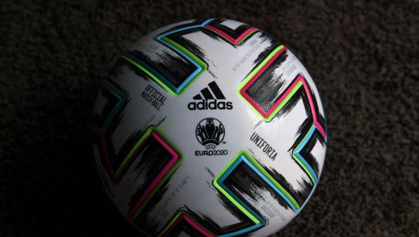 (FILES) In this file photo taken on March 3, 2020 the official soccer ball Uniforia of the UEFA EURO 2020 is presented during a press conference in Munich, southern Germany, 100 days ahead of the upcoming UEFA EURO 2020 - Sputnik International