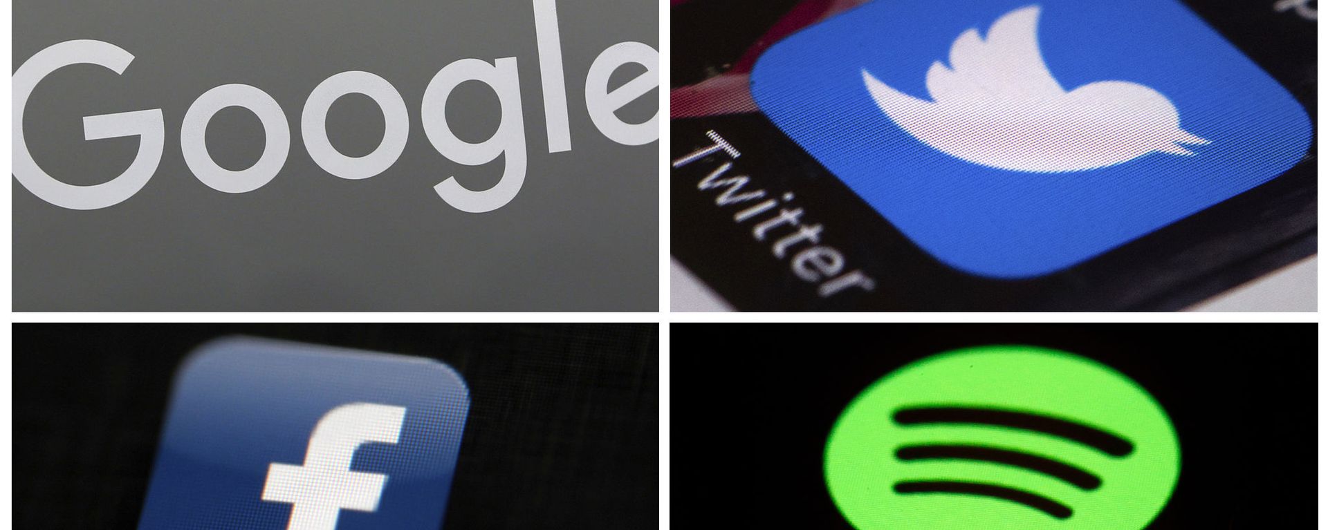 This photo combo of images shows, clockwise, from upper left: a Google sign, and apps for Twitter, Spotify and Facebook. YouTube, Facebook, Twitter, Spotify and other sites are finding themselves in a role they never wanted, as gatekeepers of discourse on their platforms, deciding what should and shouldn't be allowed and often angering almost everyone in the process. This photo combo of images shows, clockwise, from upper left: a Google sign, and apps for Twitter, Spotify and Facebook. YouTube, Facebook, Twitter, Spotify and other sites are finding themselves in a role they never wanted, as gatekeepers of discourse on their platforms, deciding what should and shouldn't be allowed and often angering almost everyone in the process. - Sputnik International, 1920, 02.11.2022