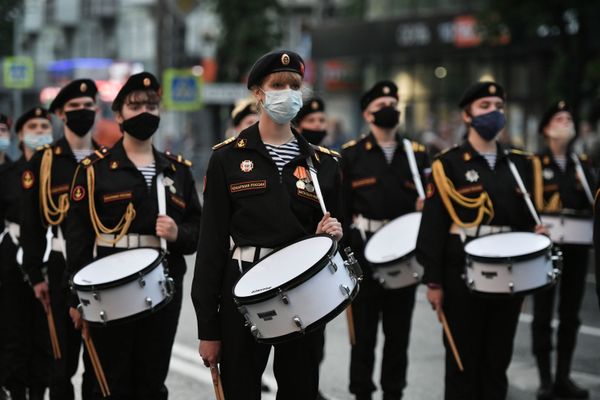 Russian Young Army Cadets National Movement rehearsing for the V-Day parade in Simferopol, Crimea. - Sputnik International