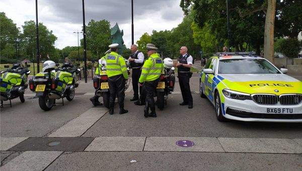 Police presence at the Hyde Park where the BLM protest is taking place Police presence at the Hyde Park where the BLM protest is taking place - Sputnik International