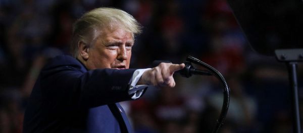U.S. President Donald Trump points into the crowd as he speaks during his first re-election campaign rally in several months in the midst of the coronavirus disease (COVID-19) outbreak, at the BOK Center in Tulsa, Oklahoma, U.S., June 20, 2020. U.S. President Donald Trump points into the crowd as he speaks during his first re-election campaign rally in several months in the midst of the coronavirus disease (COVID-19) outbreak, at the BOK Center in Tulsa, Oklahoma, U.S., June 20, 2020. - Sputnik International