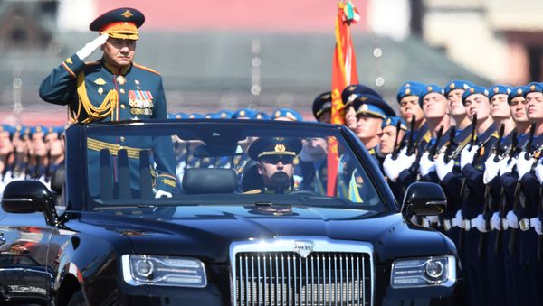 Russian Defense Minister Sergei Shoigu during a military parade to mark the 75th anniversary of Victory in the Great Patriotic War of 1941-1945 in Red Square in Moscow. - Sputnik International