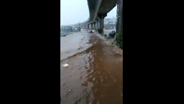 The fury of Vrushabhavati river near Kengeri in Bengaluru - Sputnik International