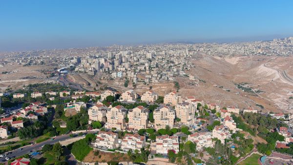 An aerial view shows the Jewish settlement of Maale Adumim in the Israeli-occupied West Bank, June 29, 2020. Picture taken with a drone.  - Sputnik International