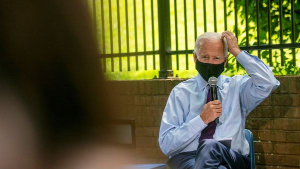Joe Biden, Democratic 2020 U.S. presidential candidate and former vice president, meets with families who have benefited from the Affordable Care Act and delivers remarks on health care during a campaign stop in Lancaster, Pennsylvania, U.S. June 25, 2020. Joe Biden, Democratic 2020 U.S. presidential candidate and former vice president, meets with families who have benefited from the Affordable Care Act and delivers remarks on health care during a campaign stop in Lancaster, Pennsylvania, U.S. June 25, 2020. - Sputnik International