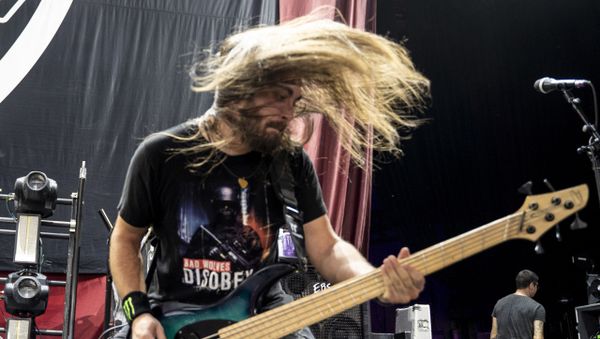 The American heavy metal band Bad Wolves with bass player Kyle Konkiel performs at the Xfinity Center, Saturday, Aug. 18, 2018, in Mansfield, Mass. - Sputnik International