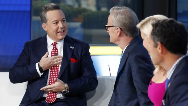 Fox News Chief National Correspondent Ed Henry, left, appears with co-hosts Steve Doocy, second left, Ainsley Earhardt, and Brian Kilmeade on the Fox & friends television program, in New York on Sept. 6, 2019. Fox News has fired news anchor Henry after it received a complaint about workplace sexual misconduct by him Fox News Chief National Correspondent Ed Henry, left, appears with co-hosts Steve Doocy, second left, Ainsley Earhardt, and Brian Kilmeade on the Fox & friends television program, in New York on Sept. 6, 2019. Fox News has fired news anchor Henry after it received a complaint about workplace sexual misconduct by him - Sputnik International