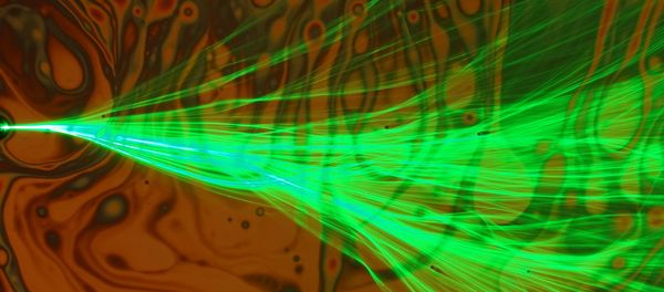 Branched flow, with bubbles in the background, as observed through a microscope at the Technion Branched flow, with bubbles in the background, as observed through a microscope at the Technion - Sputnik International