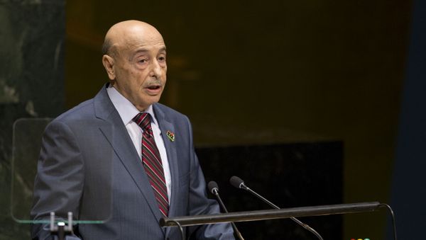 Aguila Saleh Essa Gwaider, President of the House of Representatives, of Libya, addresses the 69th United Nations General Assembly at U.N. headquarters, Saturday, Sept. 27, 2014.  - Sputnik International
