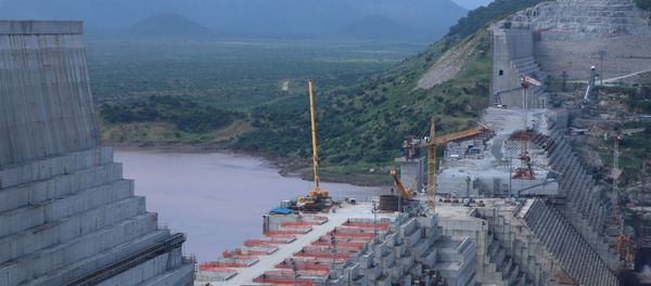 Ethiopia's Grand Renaissance Dam is seen as it undergoes construction on the river Nile in Guba Woreda, Benishangul Gumuz Region, Ethiopia, 26 September 2019. - Sputnik International