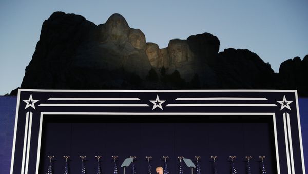 U.S. President Trump gives a speech during South Dakota's U.S. Independence Day Mount Rushmore fireworks celebrations at Mt. Rushmore in South Dakota, U.S., July 3, 2020 - Sputnik International