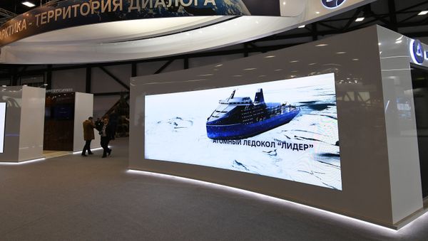Leader-class of icebreakers featured at Rosatom's booth at the Arctic: Territory of Dialogue international Arctic forum in St. Petersburg. File photo. Leader-class of icebreakers featured at Rosatom's booth at the Arctic: Territory of Dialogue international Arctic forum in St. Petersburg. File photo. - Sputnik International