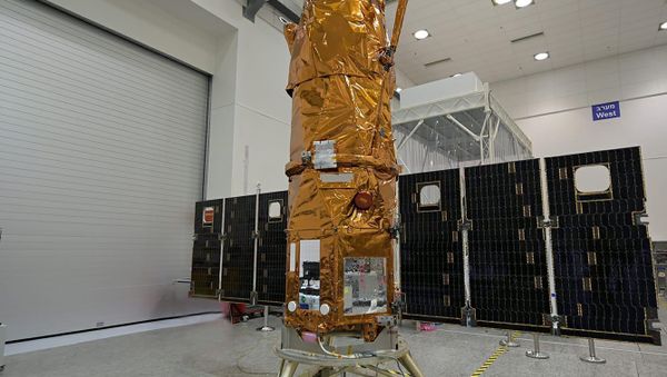 The Ofek 16 sits on display at an Israel Aerospace Industries facility in central Israel shortly before launch Monday, July 6, 2020 - Sputnik International