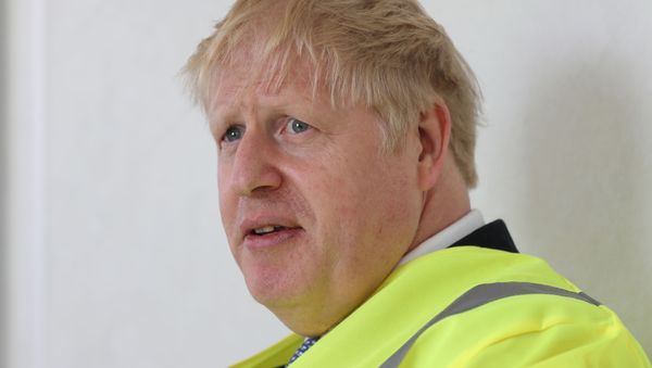 Britain's Prime Minister Boris Johnson visits the Siemens Rail factory construction site in Goole, northeast England on July 6, 2020 - Sputnik International