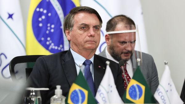Handout picture released by Brazil's Presidency showing Brazilian President Jair Bolsonaro (L) taking part in the first Mercosur Summit held via video conference due to the COVID-19 novel coronavirus pandemic, from Brasilia, on July 2, 2020. - Sputnik International