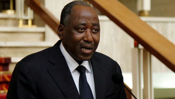  Ivory Coast secretary general of the presidence Amadou Gon Coulibaly reads a declaration at the presidential palace in Abidjan, January 6, 2016 - Sputnik International