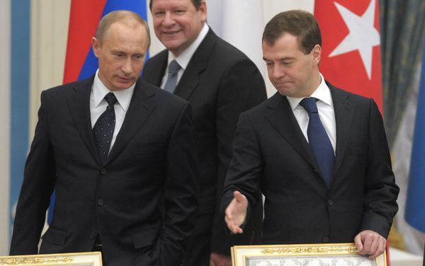 president Dmitry Medvedev and  and prime minister Vladimir Putin - Sputnik International