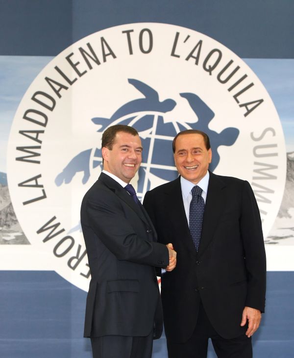 President Dmitry Medvedev and Italian Prime Minister Silvio Berlusconi President Dmitry Medvedev and Italian Prime Minister Silvio Berlusconi - Sputnik International