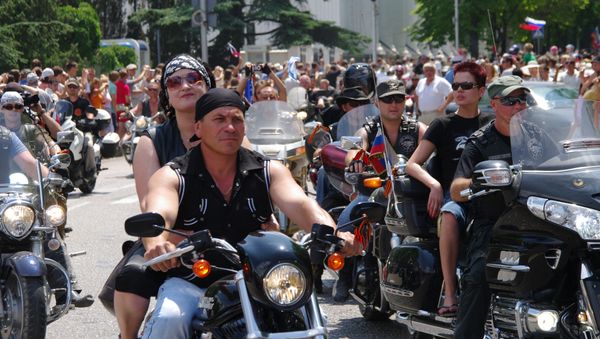In contrast to Poland, where a national debate on whether to let a Russian motorcycle club ride through the country on their way to Berlin to celebrate Victory Day now verges on national hysteria, Czechs have reacted to the whole affair much more calmly. Photo: The Night Wolves at the 13th International Bike Show in Sevastopol. - Sputnik International