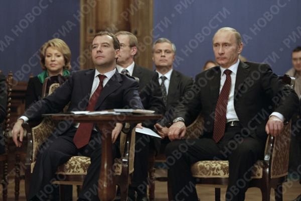 President Medvedev and Prime Minister Putin visit St. Petersburg President Medvedev and Prime Minister Putin visit St. Petersburg - Sputnik International