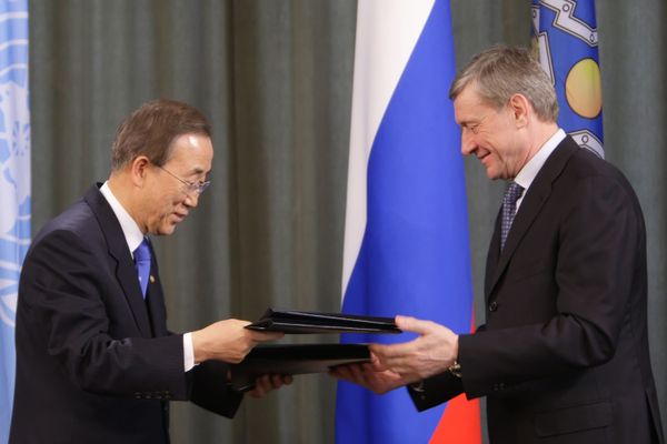Ban Ki-moon and Nikolay Bordyuzha Ban Ki-moon and Nikolay Bordyuzha - Sputnik International