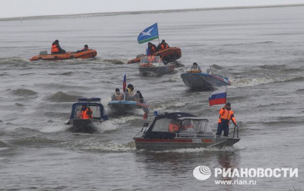 Rescuers training to mitigate the consequences of spring floods  - Sputnik International