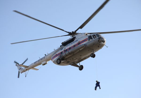 Rescuers training to mitigate the consequences of spring floods  - Sputnik International