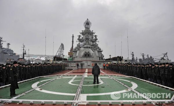 Russia's Pyotr Veliky nuclear-powered cruiser sails on mission in Indian Ocean - Sputnik International