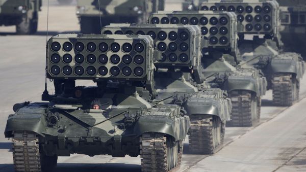 Репетиция Парада Победы на полигоне в Алабино Репетиция Парада Победы на полигоне в Алабино - Sputnik International