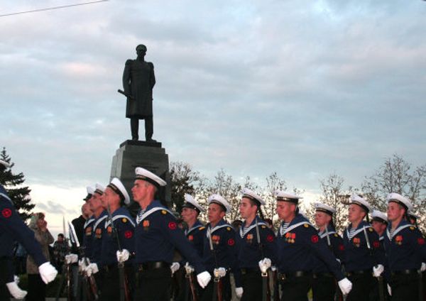Ukrainian, Russian sailors train for the Victory Day parade in Sevastopol   - Sputnik International