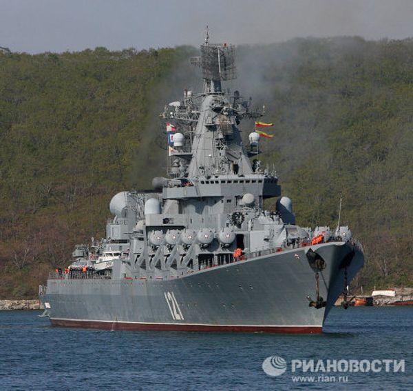 Guided missile cruiser Moskva arrives in Russia’s Far East  - Sputnik International