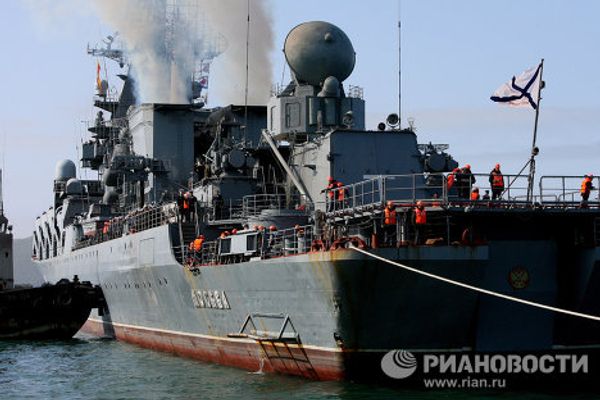 Guided missile cruiser Moskva arrives in Russia’s Far East  - Sputnik International