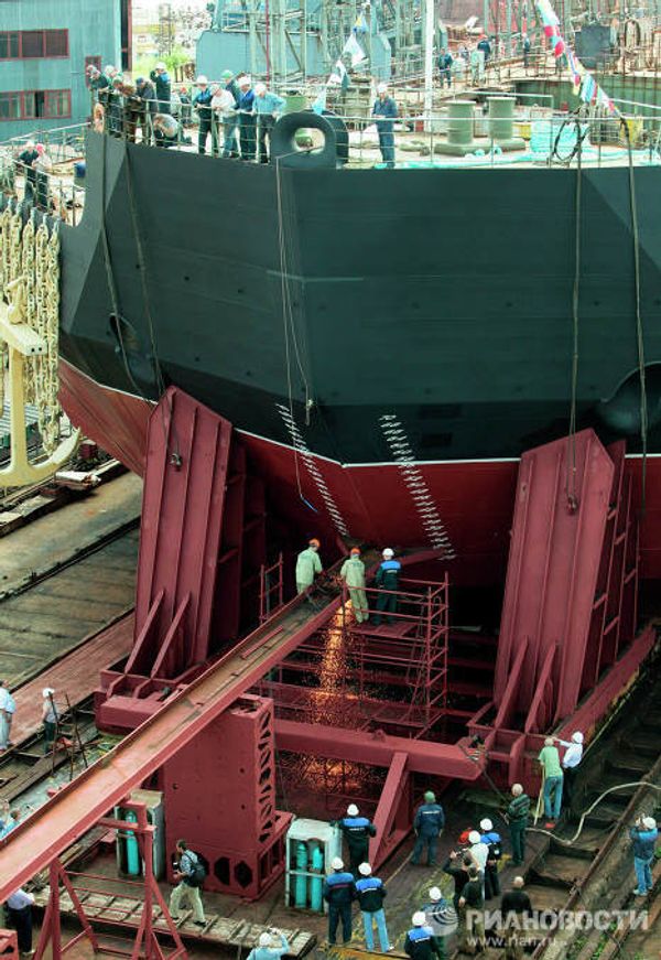 The launch ceremony for the Akademik Lomonosov floating nuclear power station (PATES) - Sputnik International