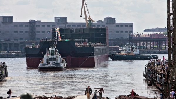 Russia's first floating nuclear power station Akademik Lomonosov - Sputnik International