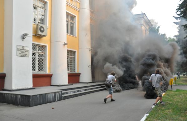 Administration building outside Moscow trashed in protest over deforestation Administration building outside Moscow trashed in protest over deforestation - Sputnik International