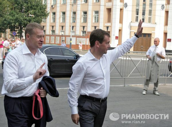 President Medvedev visits drought-hit Russian republic Mari El  - Sputnik International