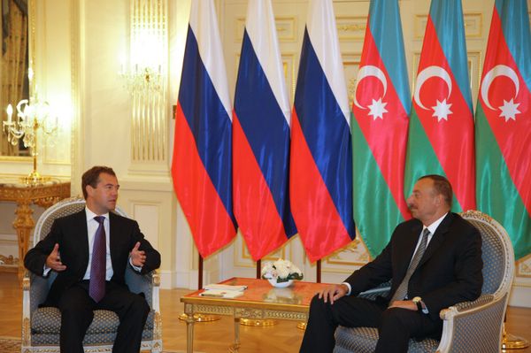 Russian President Dmitry Medvedev and his Azerbaijani counterpart, Ilham Aliyev Russian President Dmitry Medvedev and his Azerbaijani counterpart, Ilham Aliyev - Sputnik International