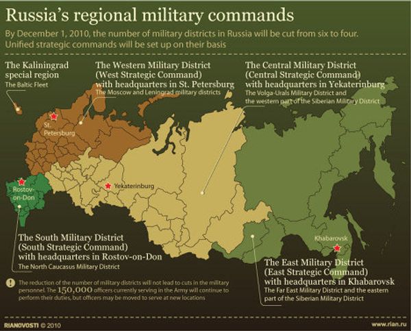 Russia’s regional military commands - Sputnik International