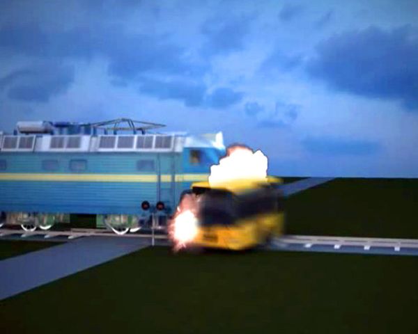 Train collides with bus in Ukraine: 3d reconstruction - Sputnik International