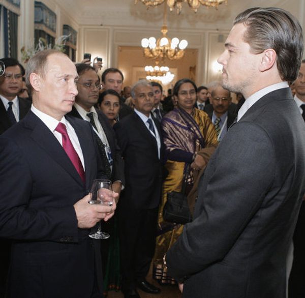 Vladimir Putin and Leonardo DiCaprio meet in St. Petersburg  - Sputnik International