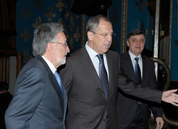 Foreign Minister Sergei Lavrov with his Afghan counterpart Zalmay Rasul Foreign Minister Sergei Lavrov with his Afghan counterpart Zalmay Rasul - Sputnik International