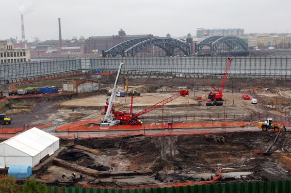 Construction site for a divisive 400-meter skyscraper in St. Petersburg - Sputnik International
