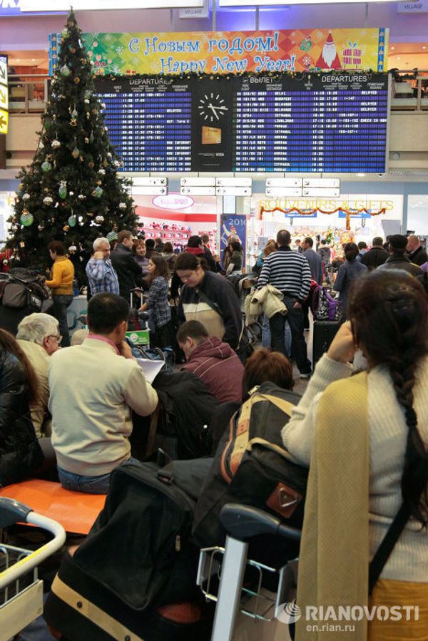Desperate passengers protest flight delays in Moscow’s Sheremetyevo Airport - Sputnik International